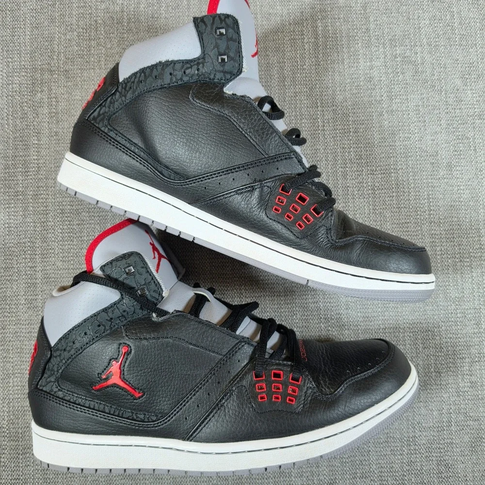 NEW Air Jordan 1 Flight 'Black Red Gray Cement Mens 11 Basketball Shoes